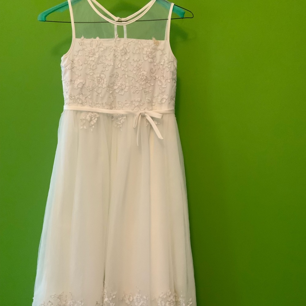 Flower Girl Dress By Alfred Angelo Size 10 Color Ivory